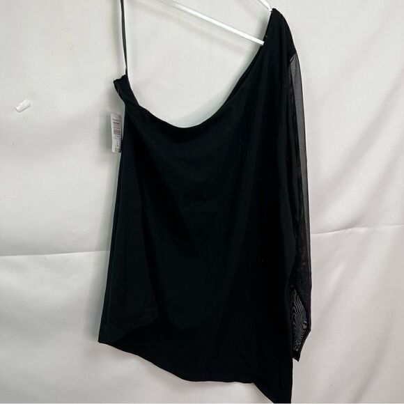Torrid Black Long Sleeve Mesh One shoulder Foxy knit top Brand New! - Picture 10 of 15